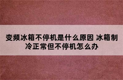 变频冰箱不停机是什么原因 冰箱制冷正常但不停机怎么办